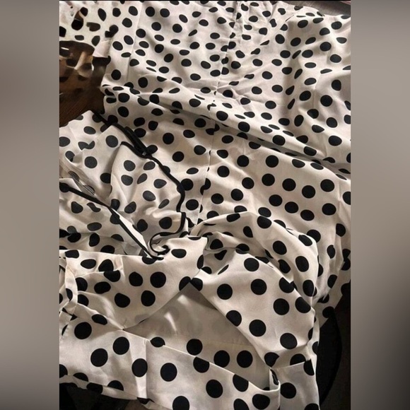 Elegant Black and White Polka Dot Dress - Picture 5 of 5